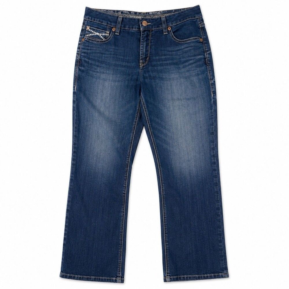 Ariat REAL Denim Women's 33R Straight Leg Stretch Blue Jeans Western Cowboy